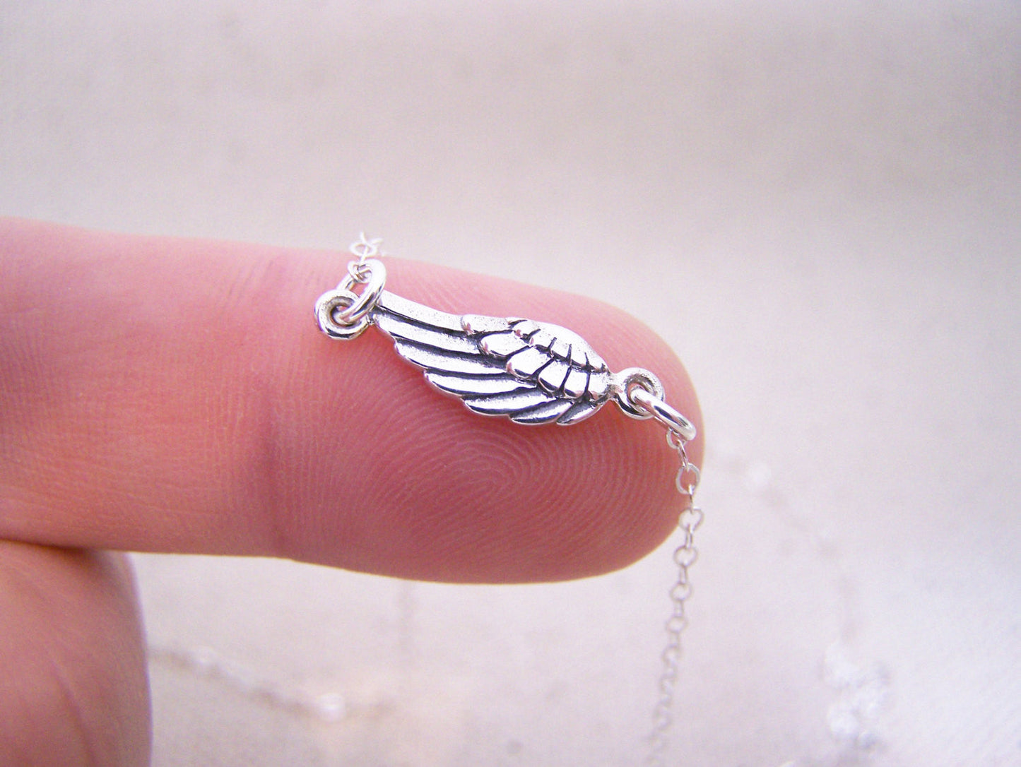 Dainty Sterling Silver Angel Wing Necklace – Simple Memorial Jewelry & Remembrance Gift