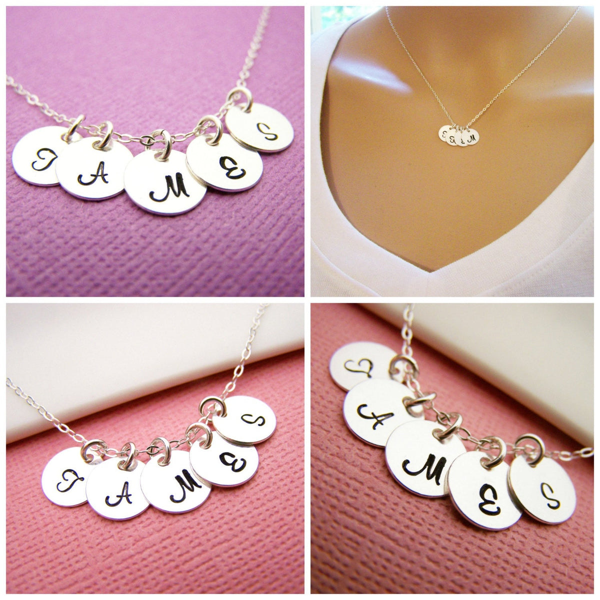 Tiny Sterling Silver Initial Necklace