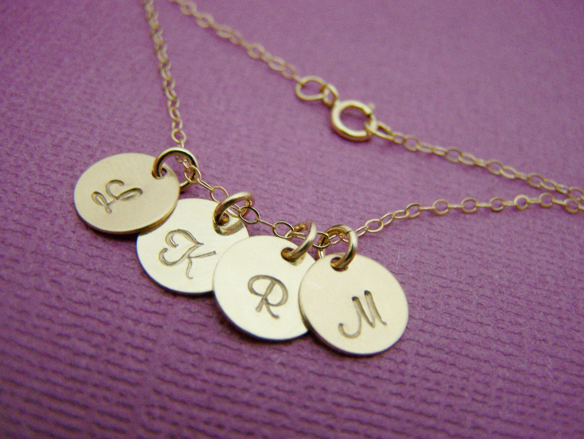 Tiny Gold Initial Necklace