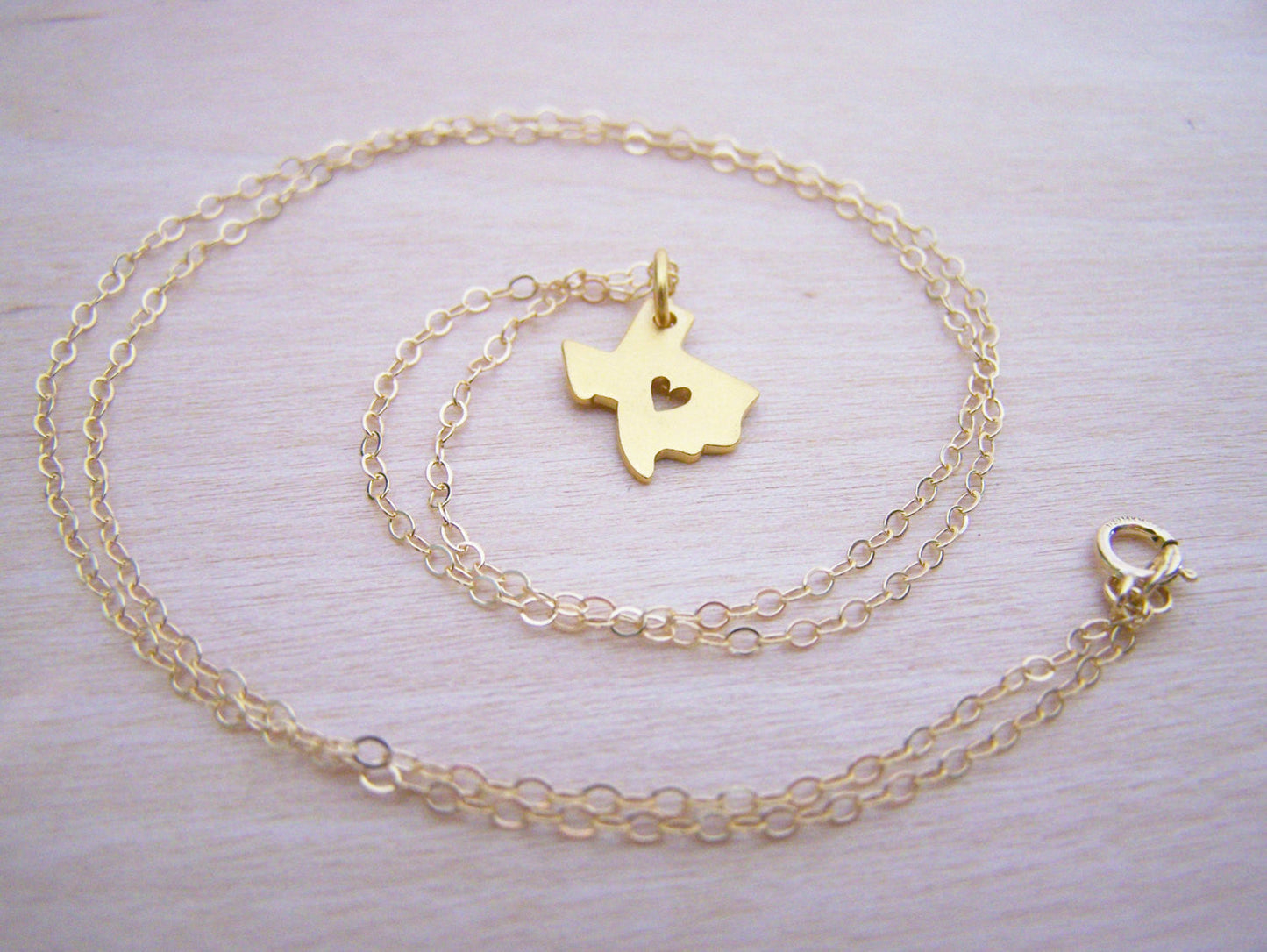 Texas State 14k Gold Filled Necklace