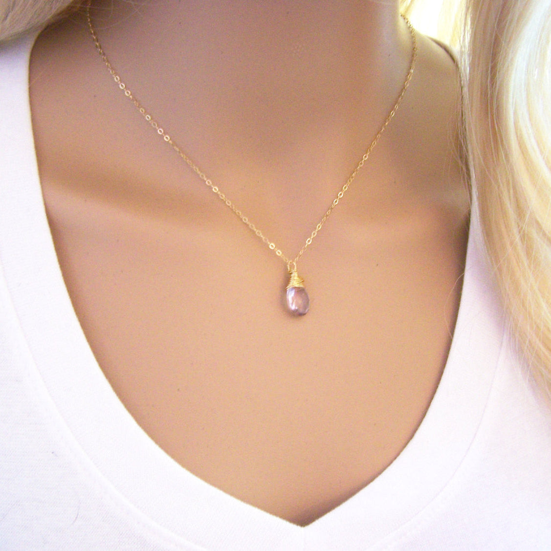 June Birthstone Necklace – 14k Gold Filled