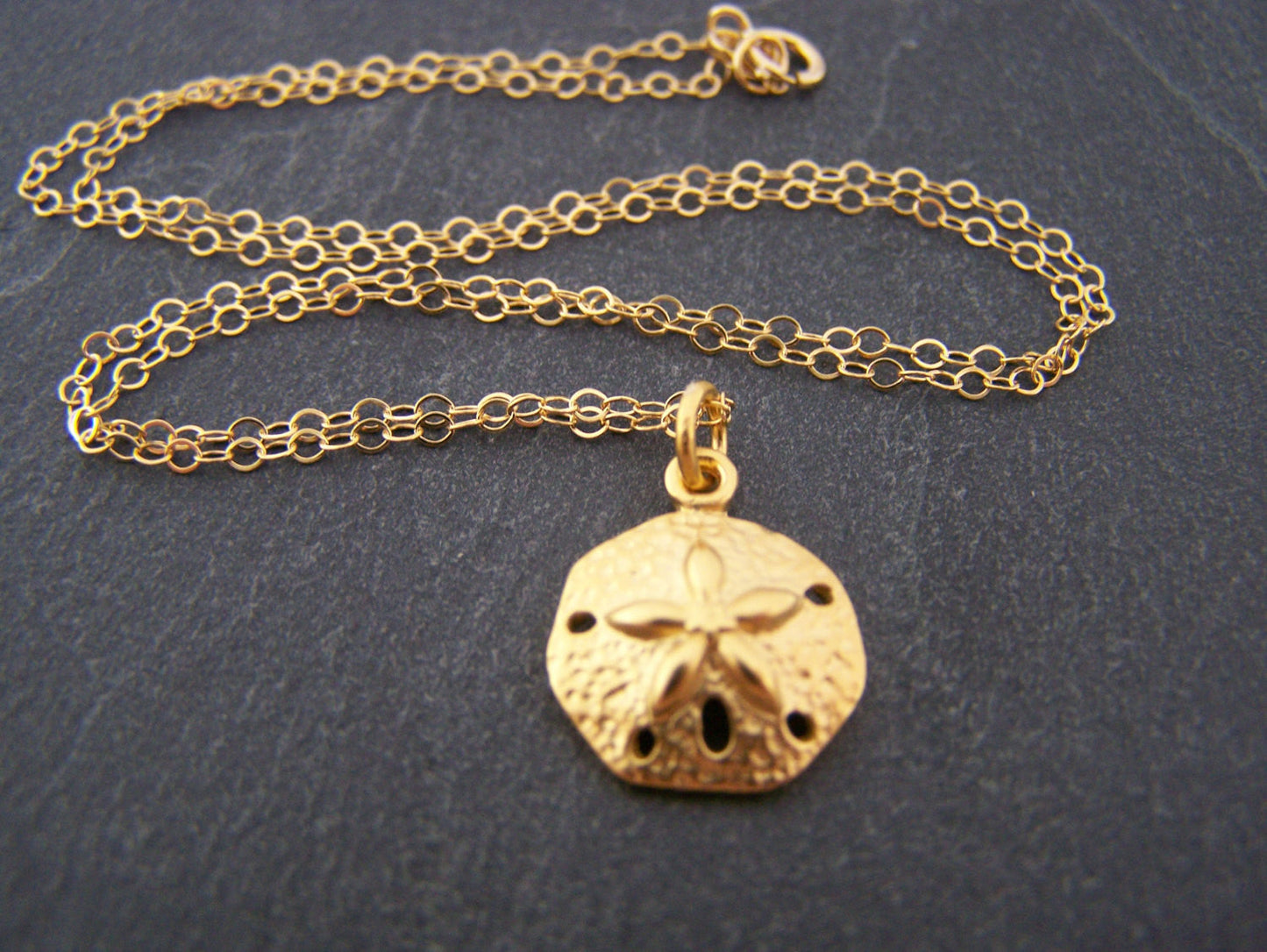 Sand Dollar Charm 14k Gold Fill Necklace