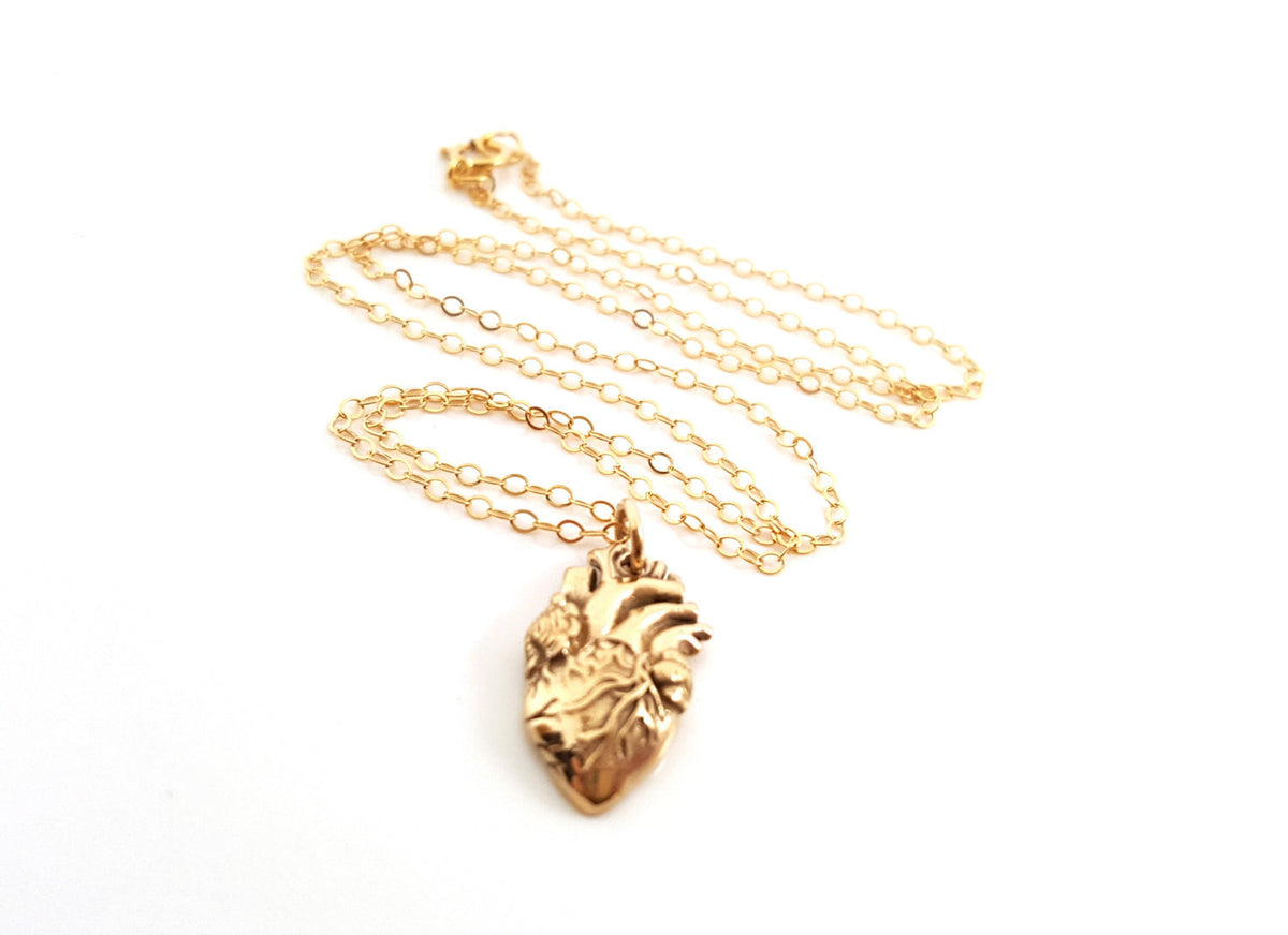 Anatomical Heart of Gold Necklace