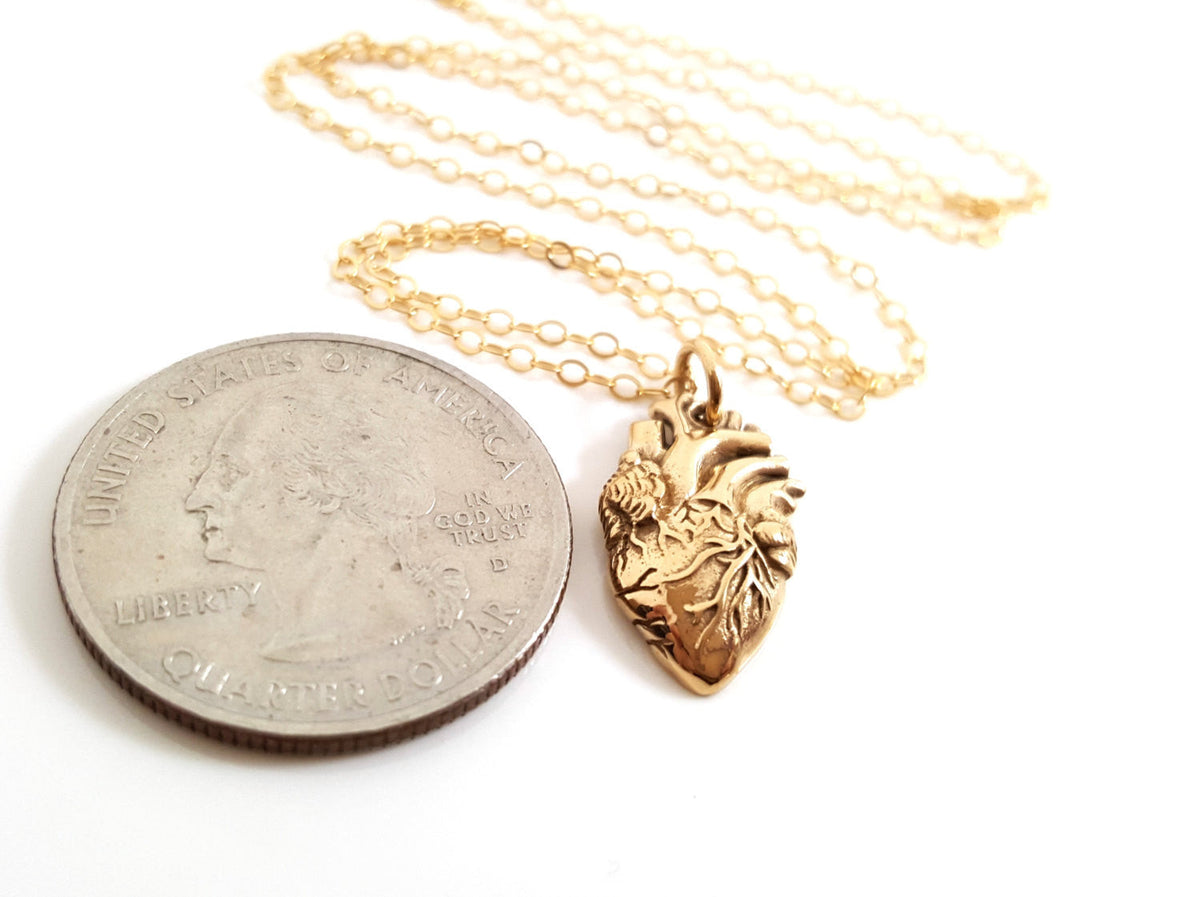 Anatomical Heart of Gold Necklace