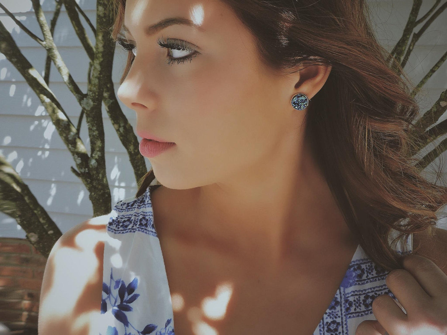 Sparkling Faux Druzy Stud Earrings