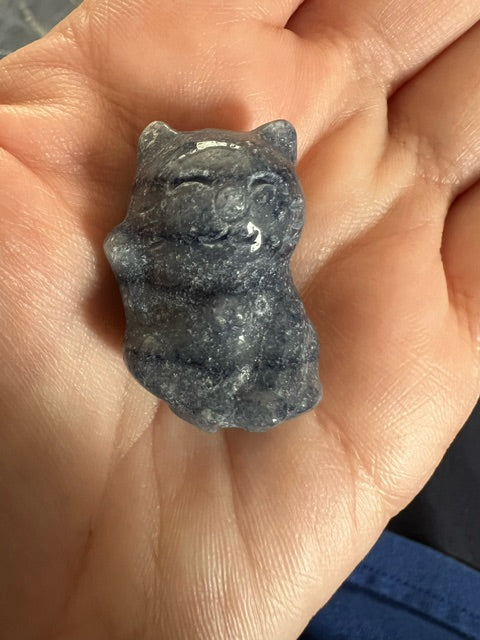 3cm Blue Aventurine Crystal Cat