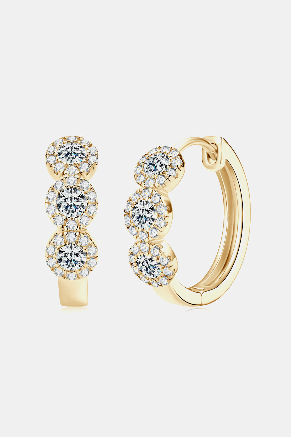 Sparkala™ Platinum-Plated 925 Sterling Silver Huggie Earrings