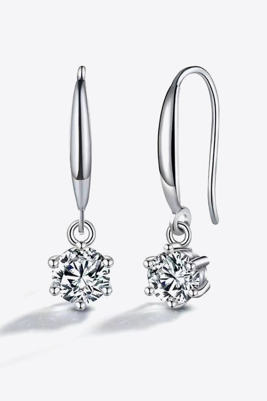 2 Carat Sparkala™ 6-Prong Drop Earrings (Platinum-Plated Fine Silver)