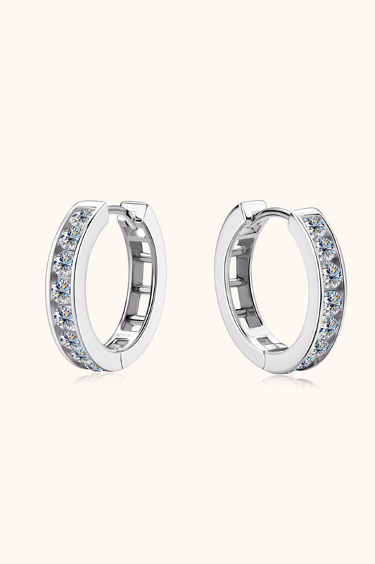 Sparkala™ Platinum-Plated 925 Sterling Silver Huggie Earrings