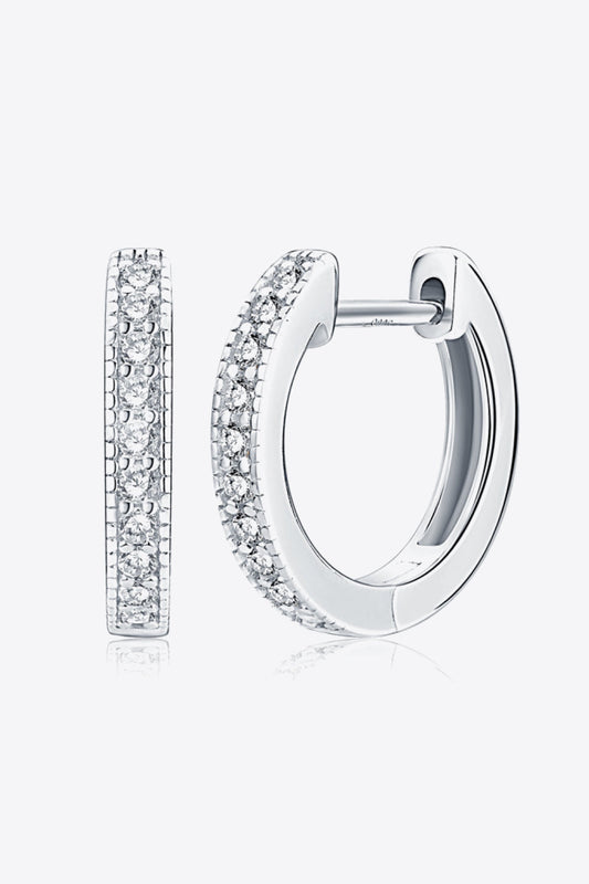 Inlaid Sparkala™ Hoop Earrings (Platinum-Plated Fine Silver)