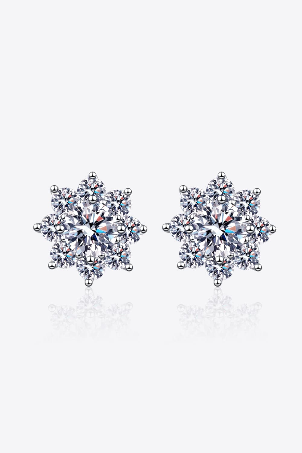 1 Carat Sparkala™ 925 Sterling Silver Flower Earrings
