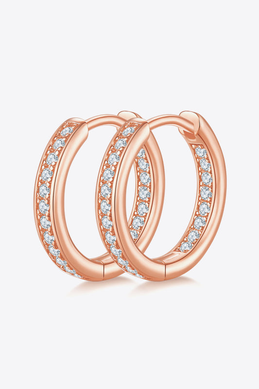 Sparkala™ Platinum-Plated 925 Sterling Silver Huggie Earrings