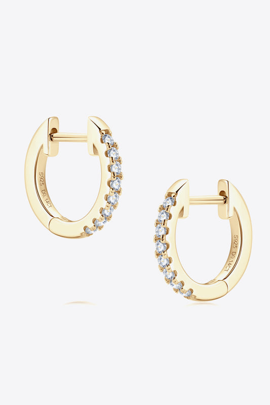 Sparkala™ Platinum-Plated 925 Sterling Silver Huggie Earrings