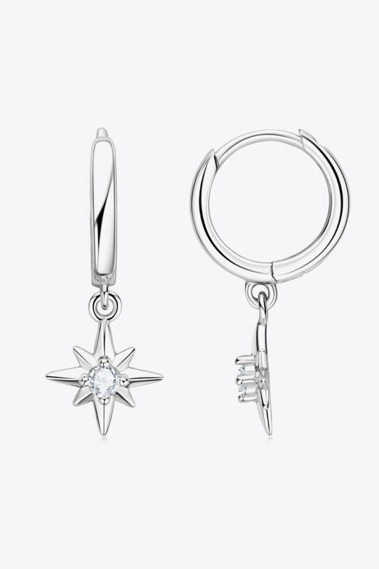 Sparkala™ Star Drop Earrings (Platinum-Plated Fine Silver)