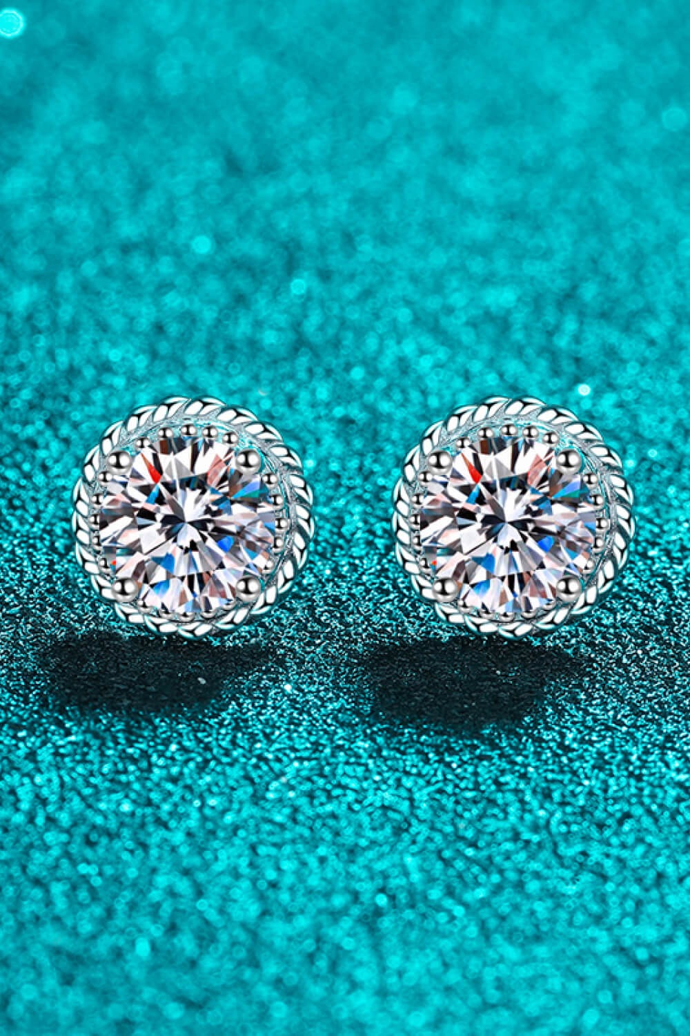 1 Carat Sparkala™ Rhodium-Plated Round Stud Earrings