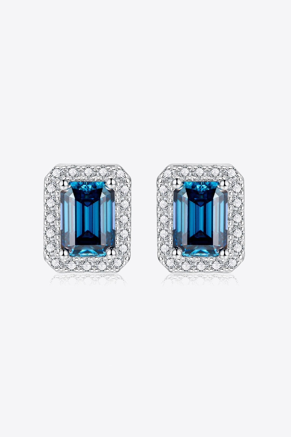 2 Carat Sparkala™ Stud Earrings in Indigo (Platinum-Plated Fine Silver)
