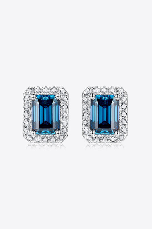 2 Carat Sparkala™ Stud Earrings in Indigo (Platinum-Plated Fine Silver)