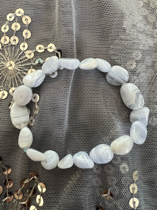 Blue Lace Agate Stretchy Bracelet