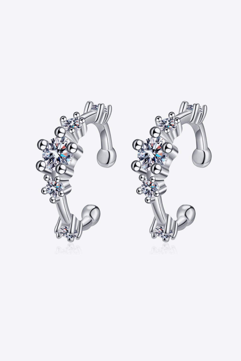 Sparkala™ Rhodium-Plated Cuff Earrings