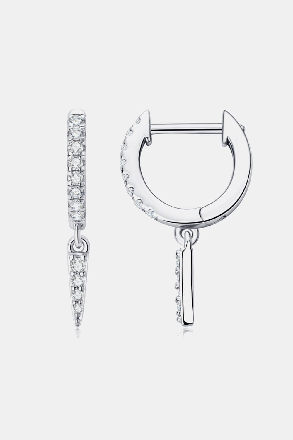 Sparkala™ Platinum-Plated 925 Sterling Silver Huggie Drop Earrings