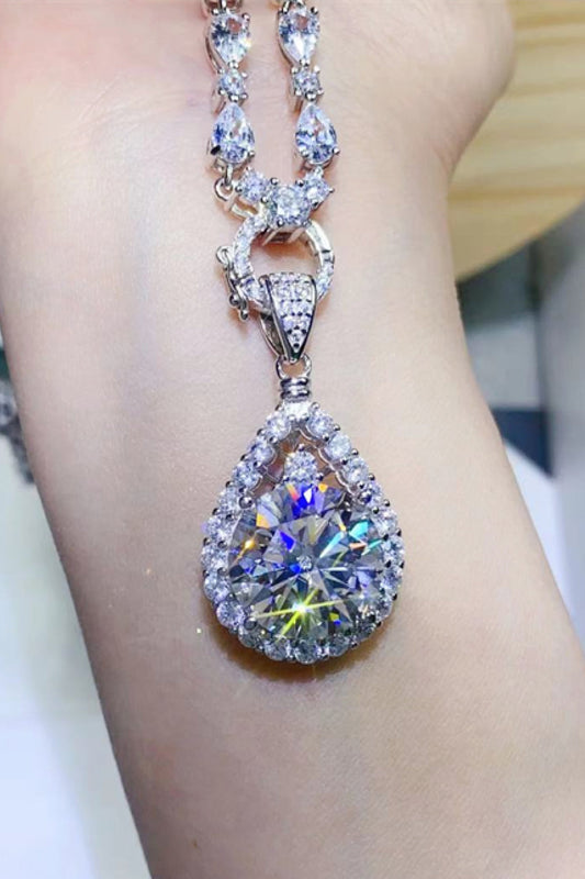 10 Carat Sparkala™ Teardrop Pendant Platinum-Plated Necklace