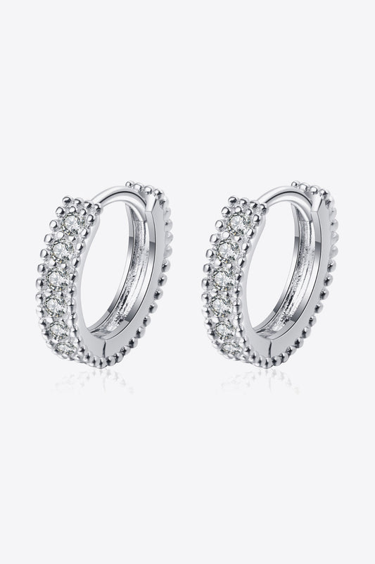 Pure Sterling Silver Inlaid Sparkala™ Huggie Earrings