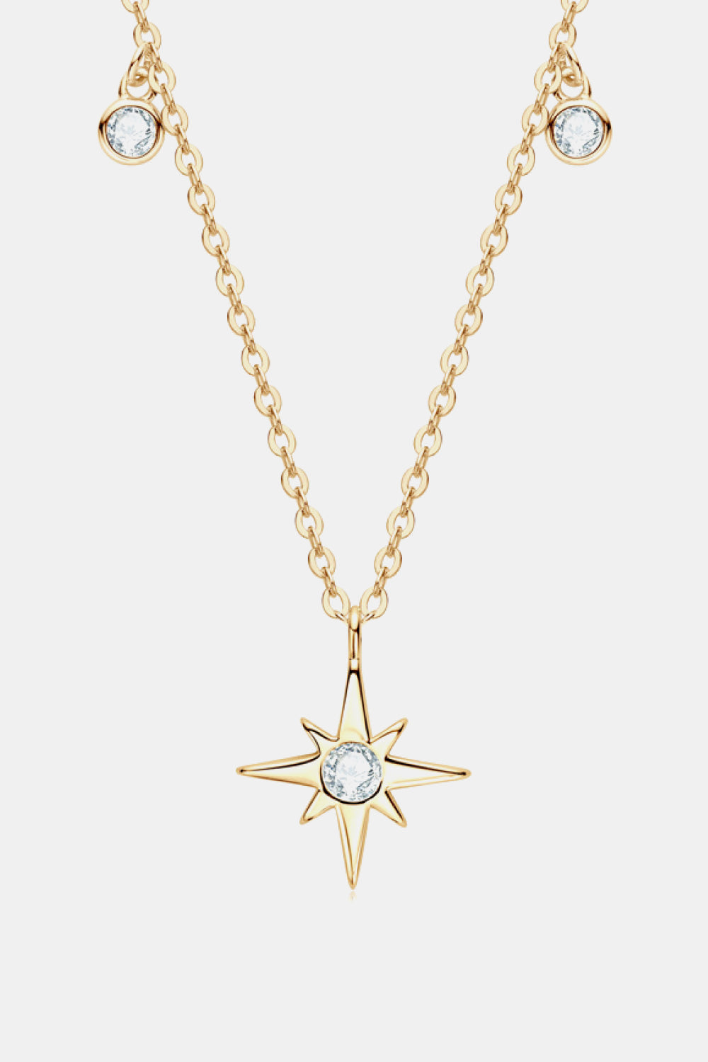 Sparkala™ North Star Pendant Platinum-Plated 925 Sterling Silver Necklace