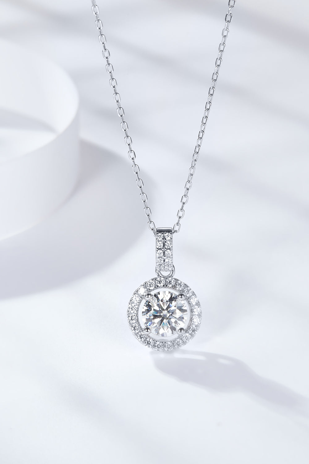 2 Carat Sparkala™ Round Pendant Necklace (Platinum-Plated Fine Silver)