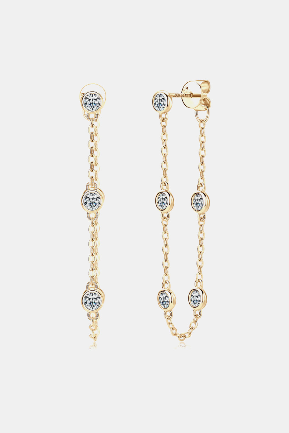 1 Carat Sparkala™ Platinum-Plated 925 Sterling Silver Chain Earrings