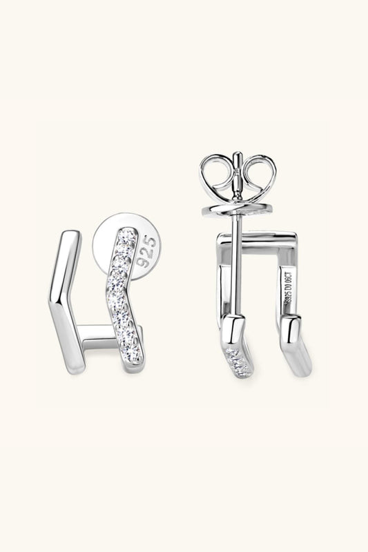 Sparkala™ Platinum-Plated 925 Sterling Silver Double-Layered Earrings