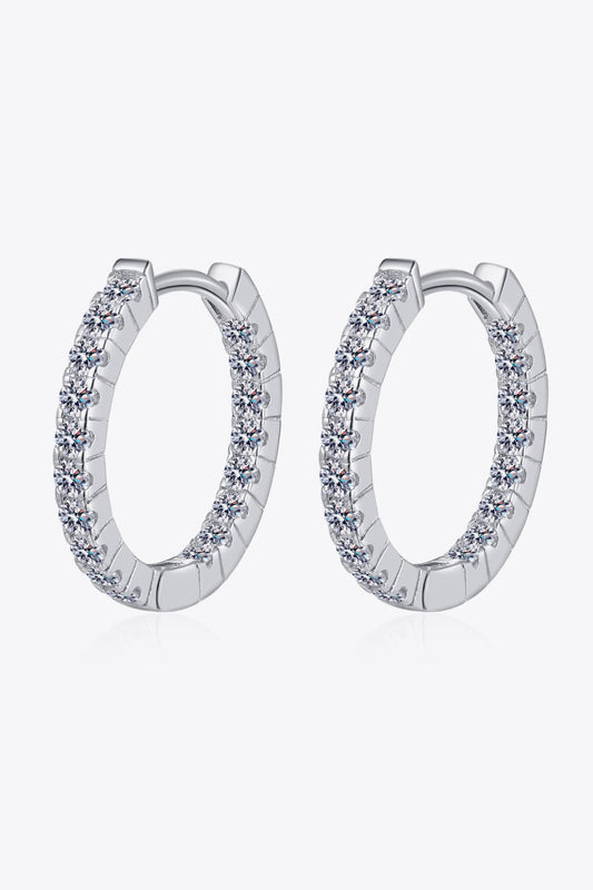 Sparkala™ Rhodium-Plated Pure Sterling Silver Huggie Earrings
