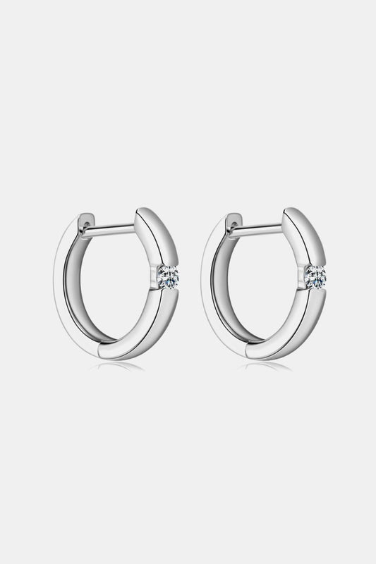 Sparkala™ Platinum-Plated 925 Sterling Silver Huggie Earrings