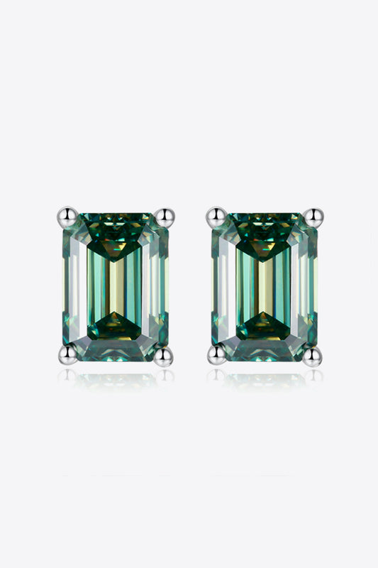 2 Carat Sparkala™ Stud Earrings in Green (Platinum-Plated Fine Silver)