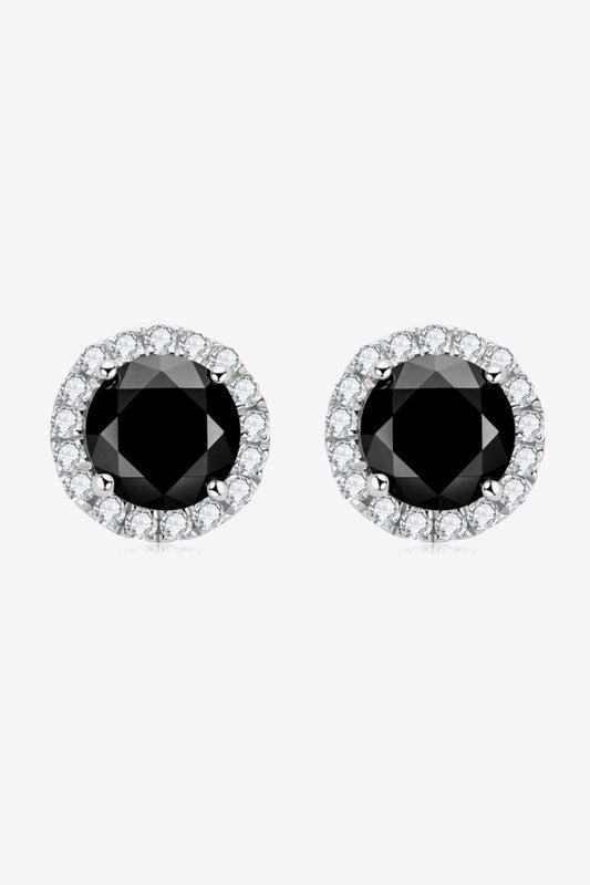 Two-Tone 4-Prong Sparkala™ Stud Earrings (Platinum-Plated Fine Silver)
