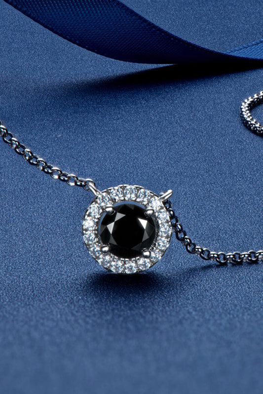Two-Tone 1 Carat Sparkala™ Round Pendant Necklace (Platinum-Plated Fine Silver)