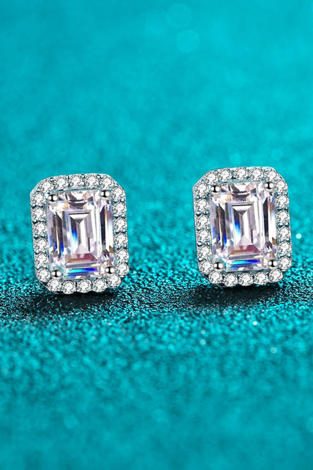 Adored 1 Carat Sparkala™ Rhodium-Plated Square Stud Earrings