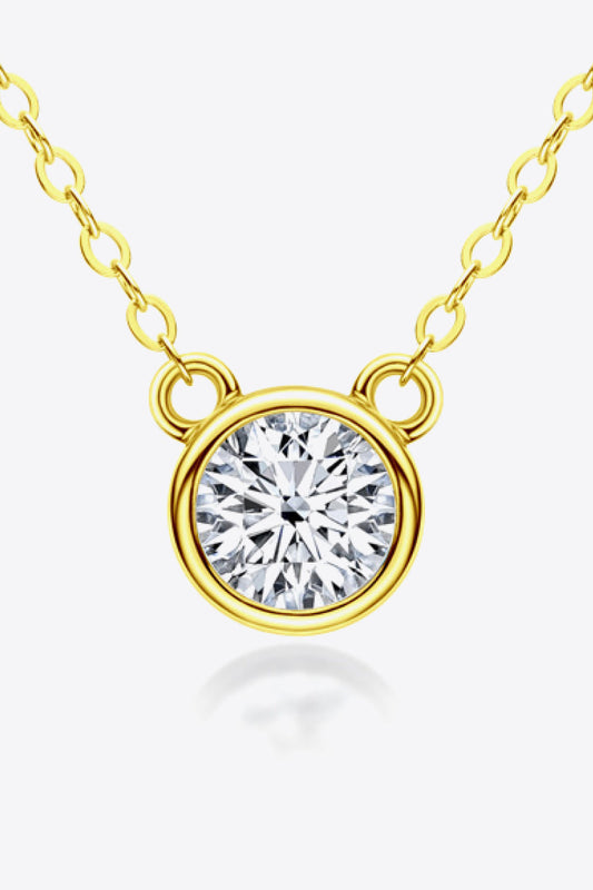 1 Carat Sparkala™ Round Pendant Necklace (Platinum-Plated Fine Silver)
