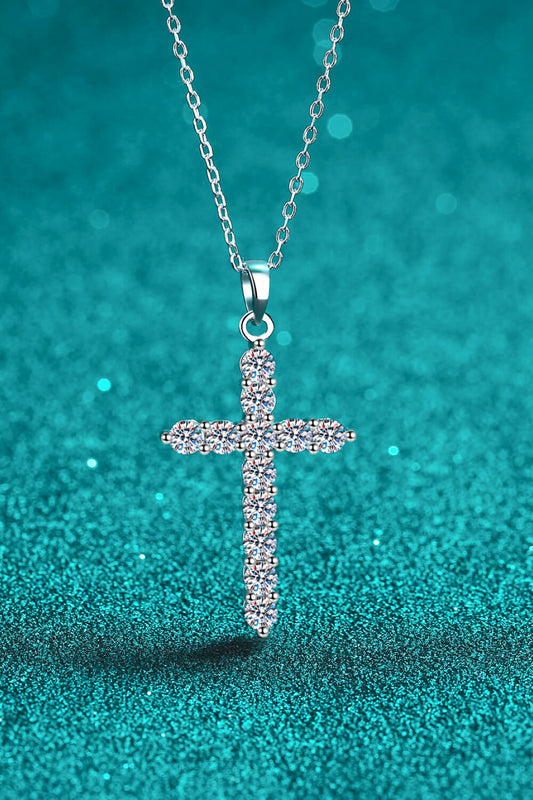 Adored Rhodium-Plated Pure Sterling Silver Cross Sparkala™ Necklace