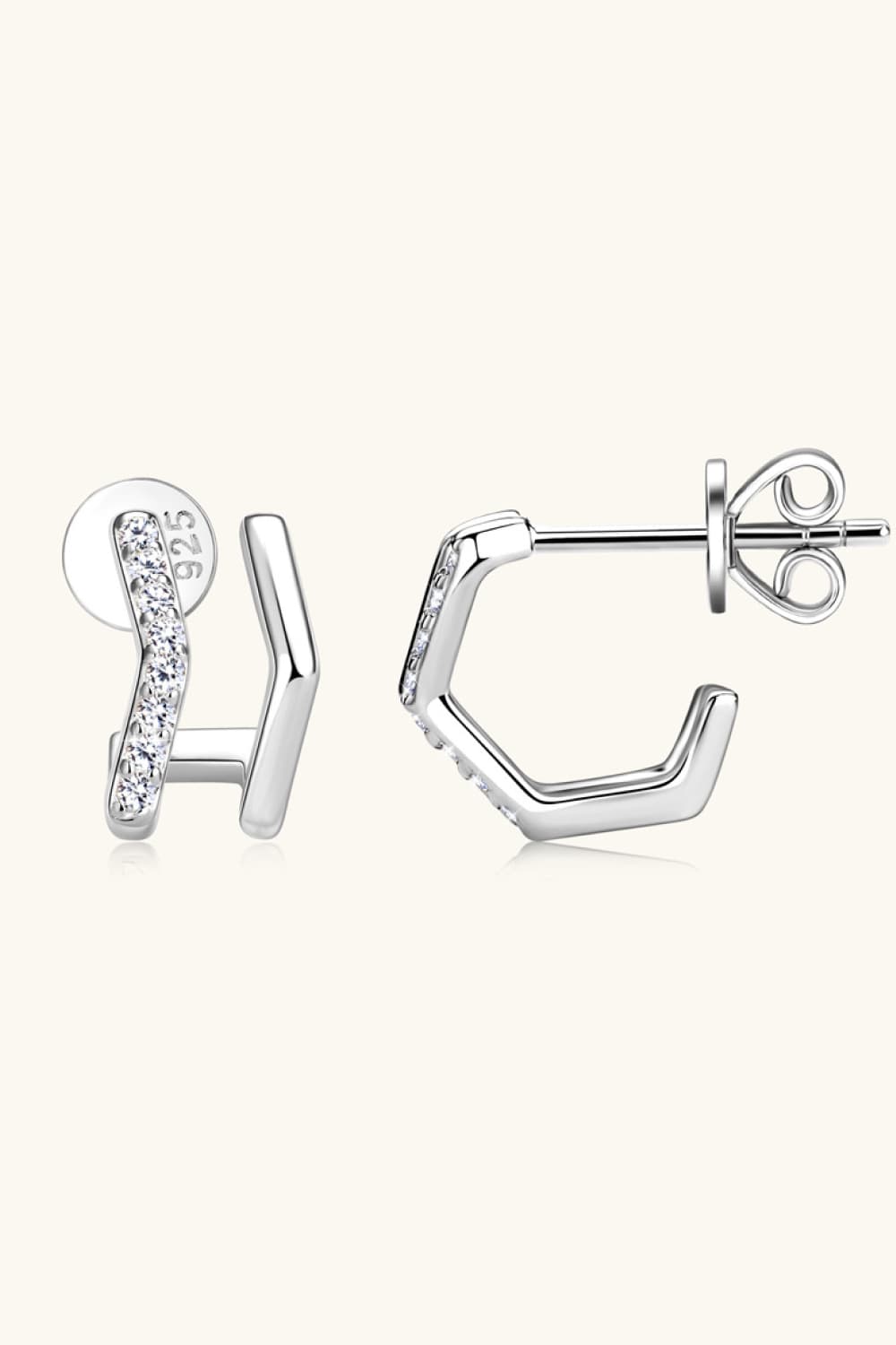 Sparkala™ Platinum-Plated 925 Sterling Silver Double-Layered Earrings