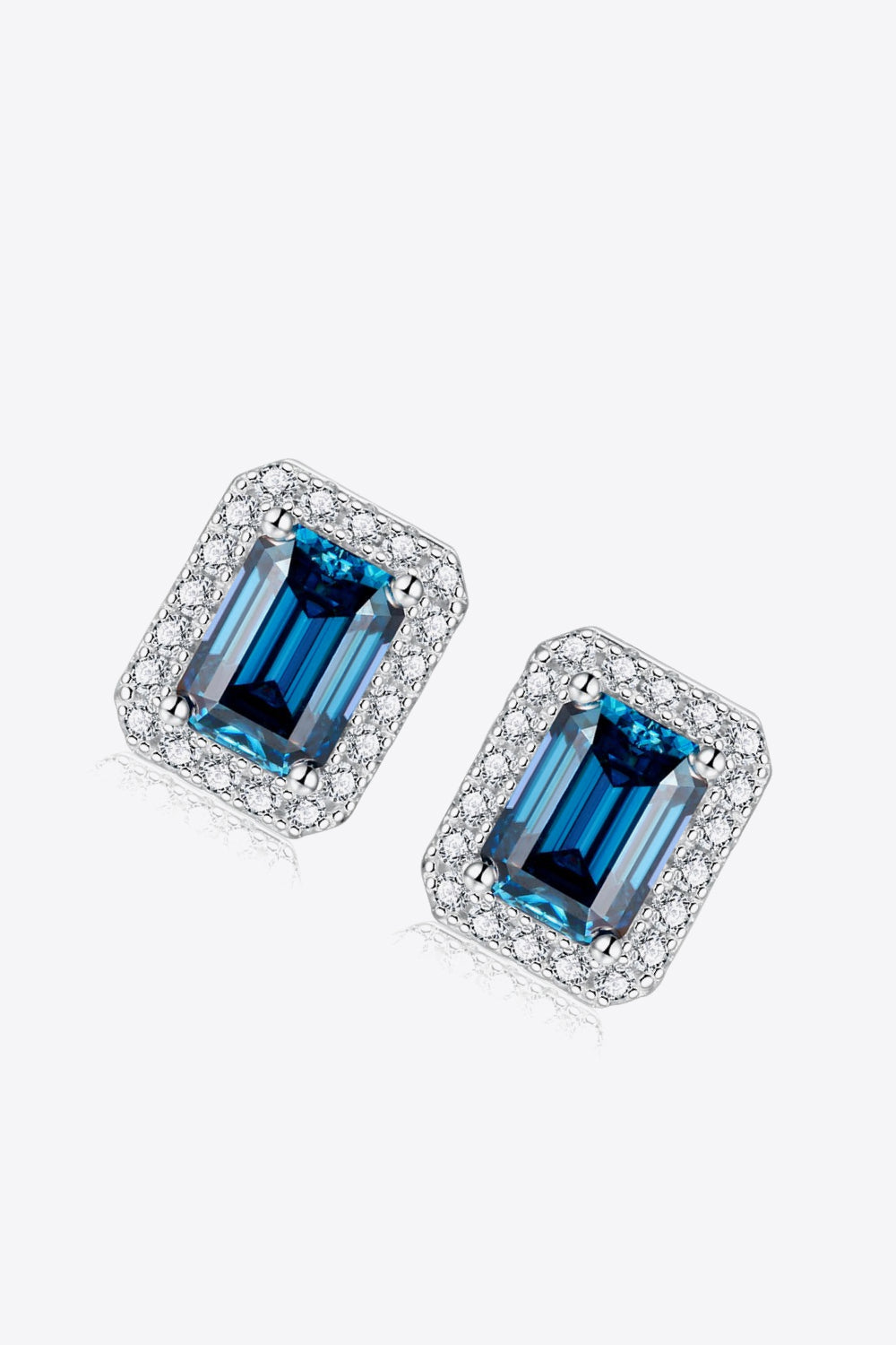 2 Carat Sparkala™ Stud Earrings in Indigo (Platinum-Plated Fine Silver)