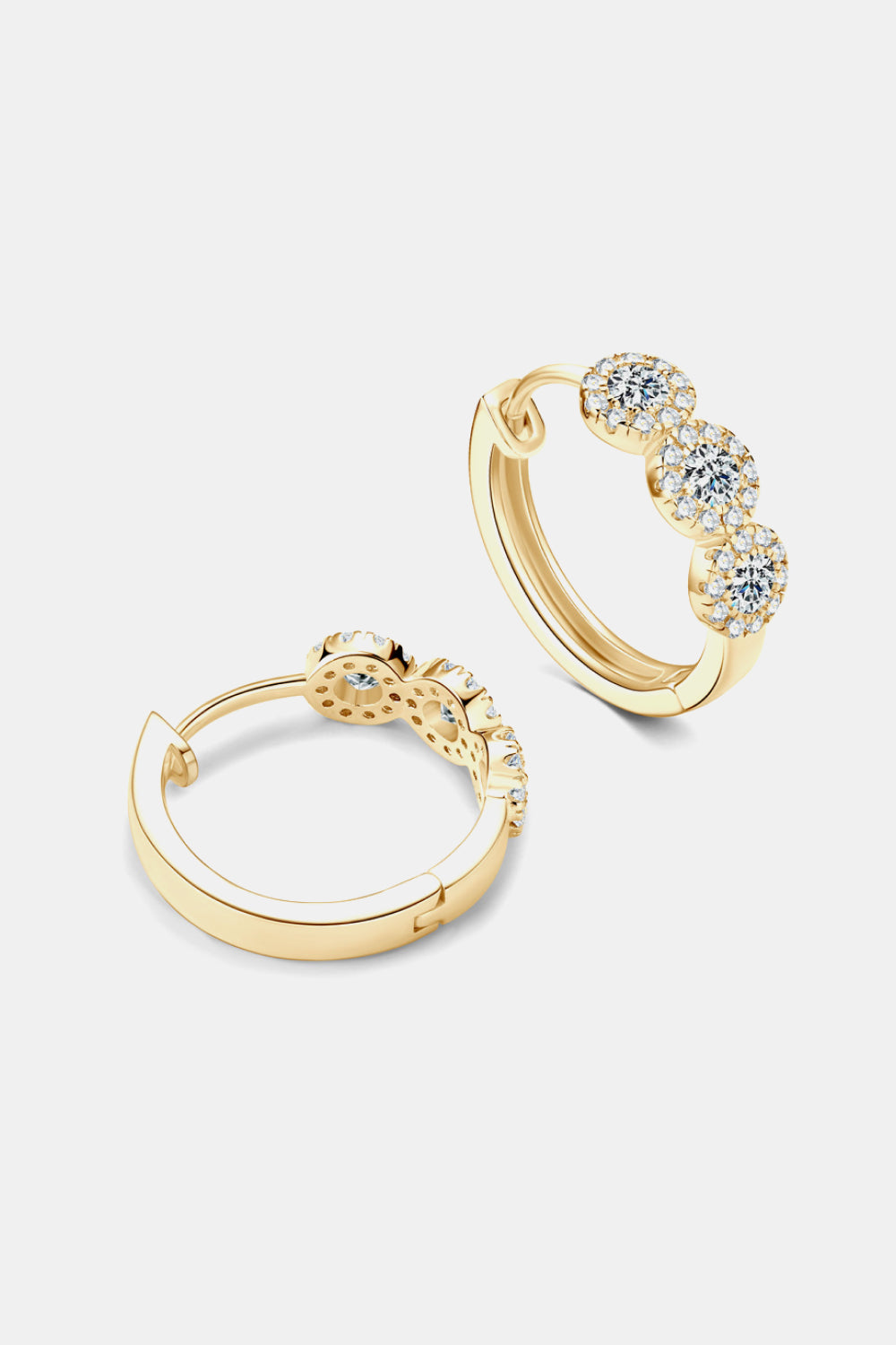 Sparkala™ Platinum-Plated 925 Sterling Silver Huggie Earrings