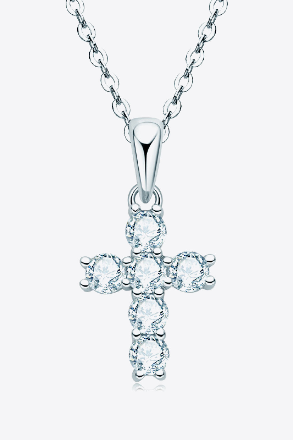 Sparkling Cross Sparkala™ Pendant Necklace (Platinum-Plated Fine Silver)