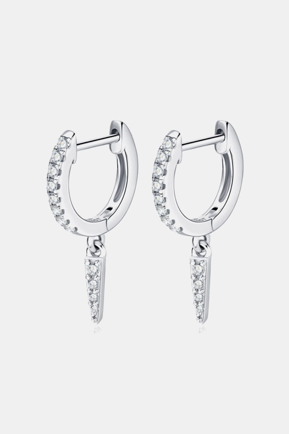 Sparkala™ Platinum-Plated 925 Sterling Silver Huggie Drop Earrings