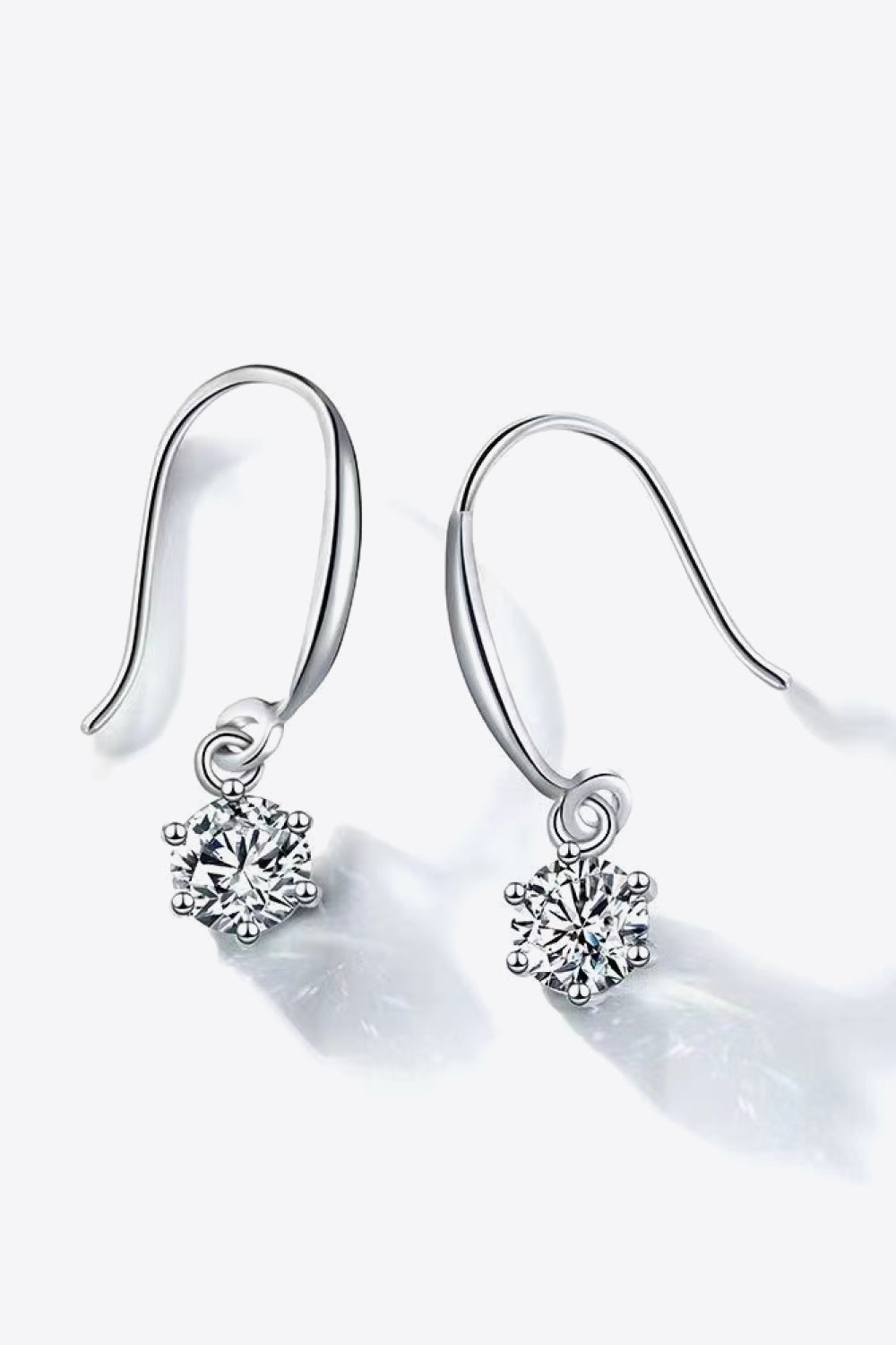 2 Carat Sparkala™ 6-Prong Drop Earrings (Platinum-Plated Fine Silver)