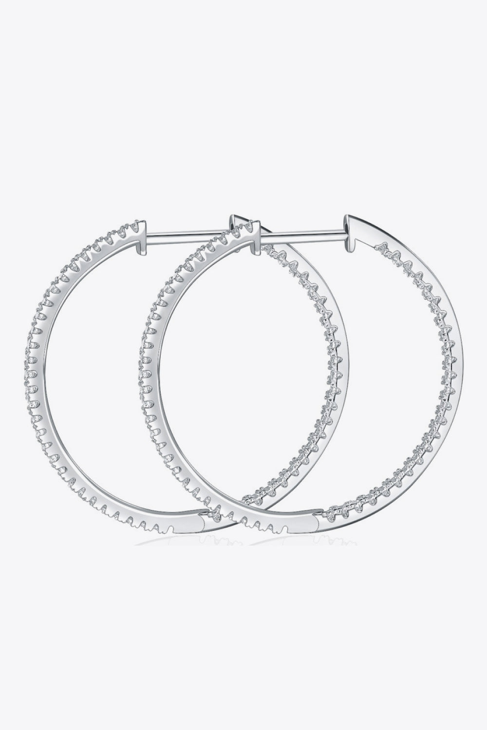 Adored Inlaid Sparkala™ 925 Sterling Silver Hoop Earrings (Platinum-Plated Fine Silver)