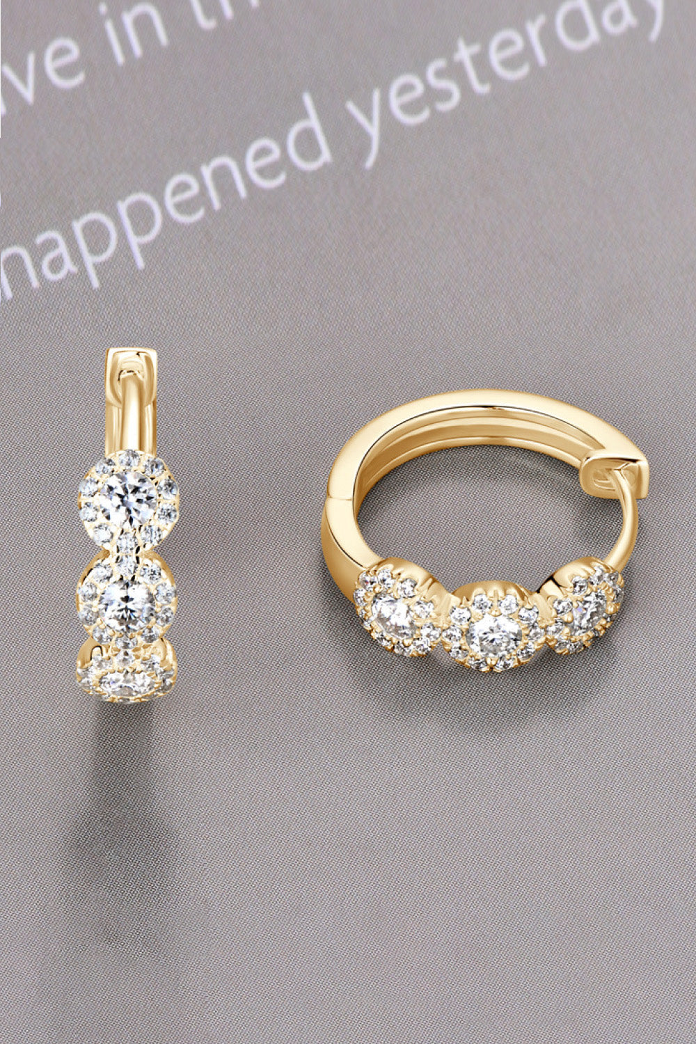 Sparkala™ Platinum-Plated 925 Sterling Silver Huggie Earrings