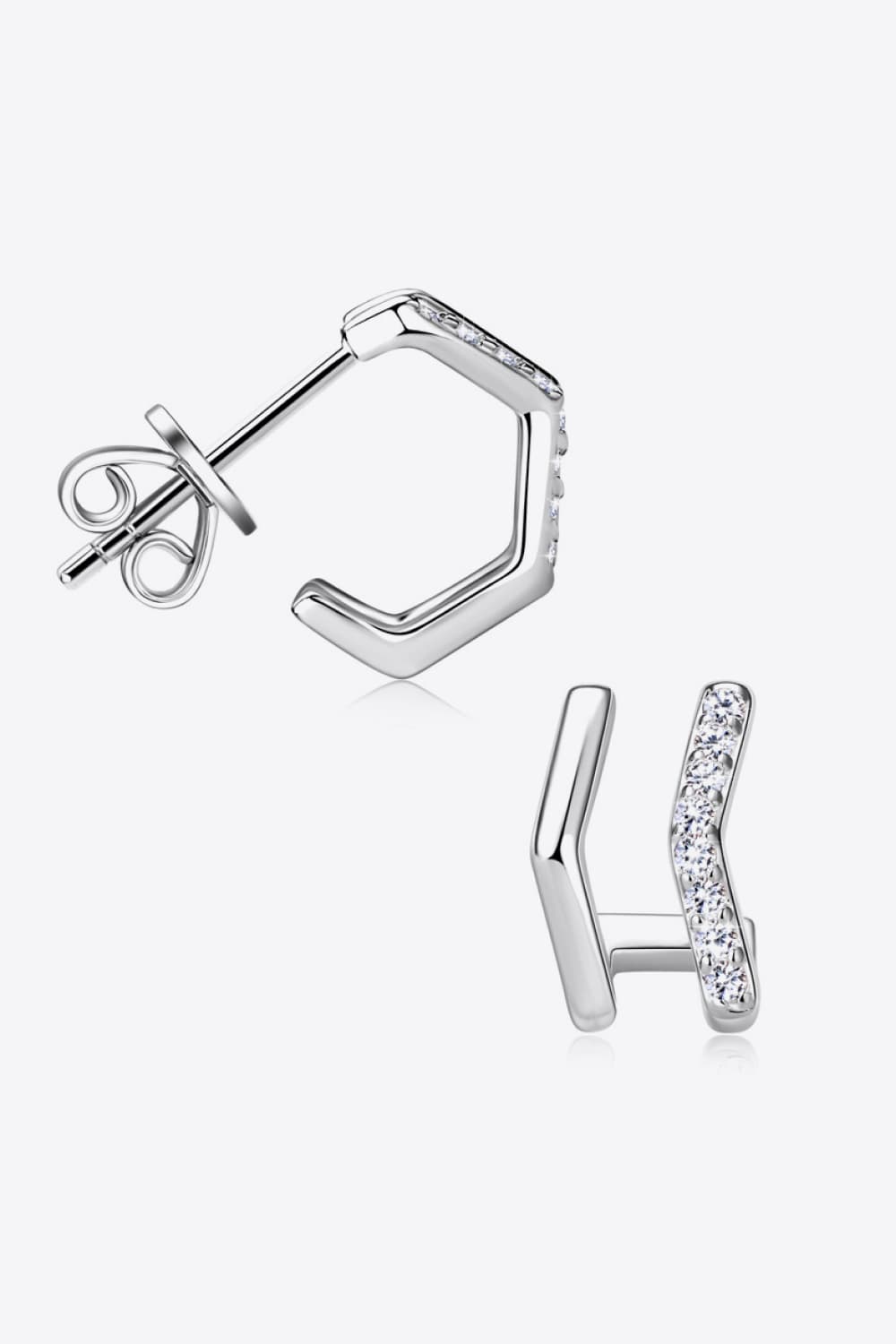 Sparkala™ Platinum-Plated 925 Sterling Silver Double-Layered Earrings