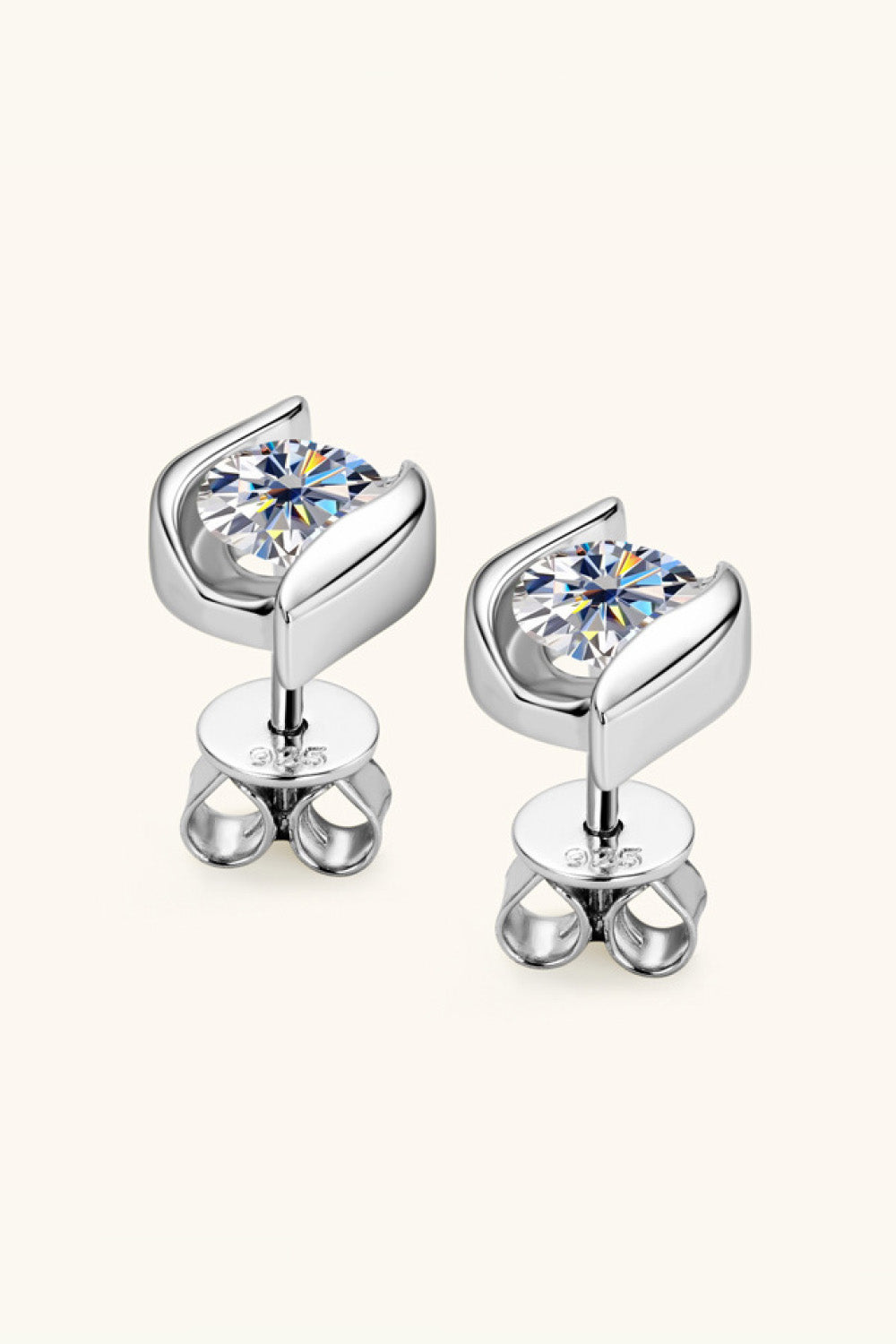 1 Carat Sparkala™ Platinum-Plated 925 Sterling Silver Stud Earrings