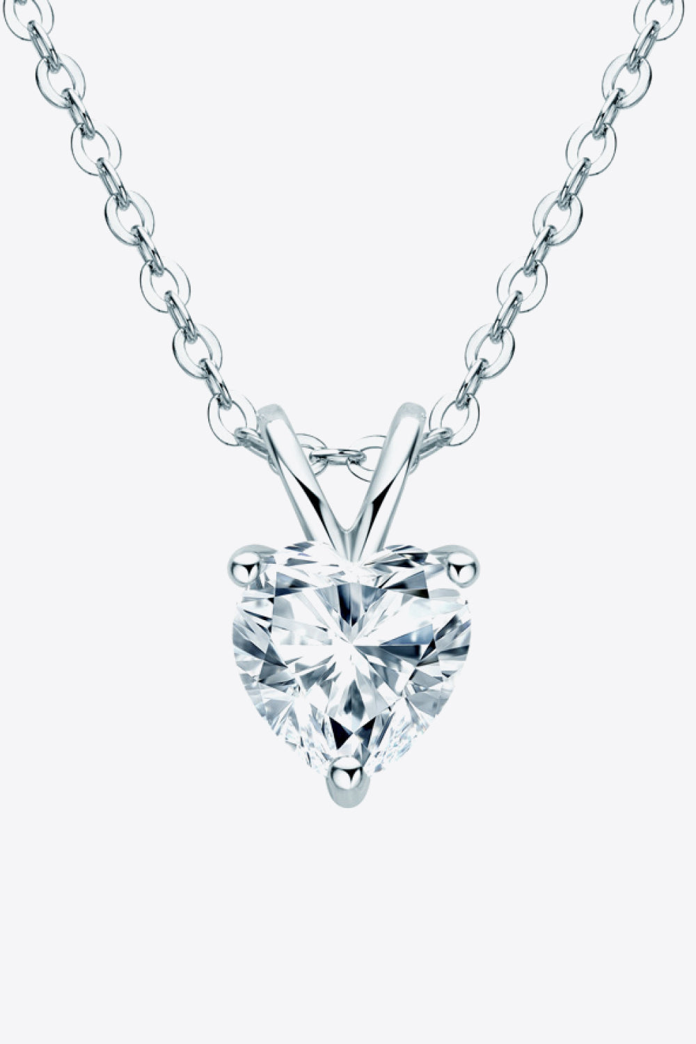 1 Carat Sparkala™ Heart-Shaped Pendant Necklace (Platinum-Plated Fine Silver)