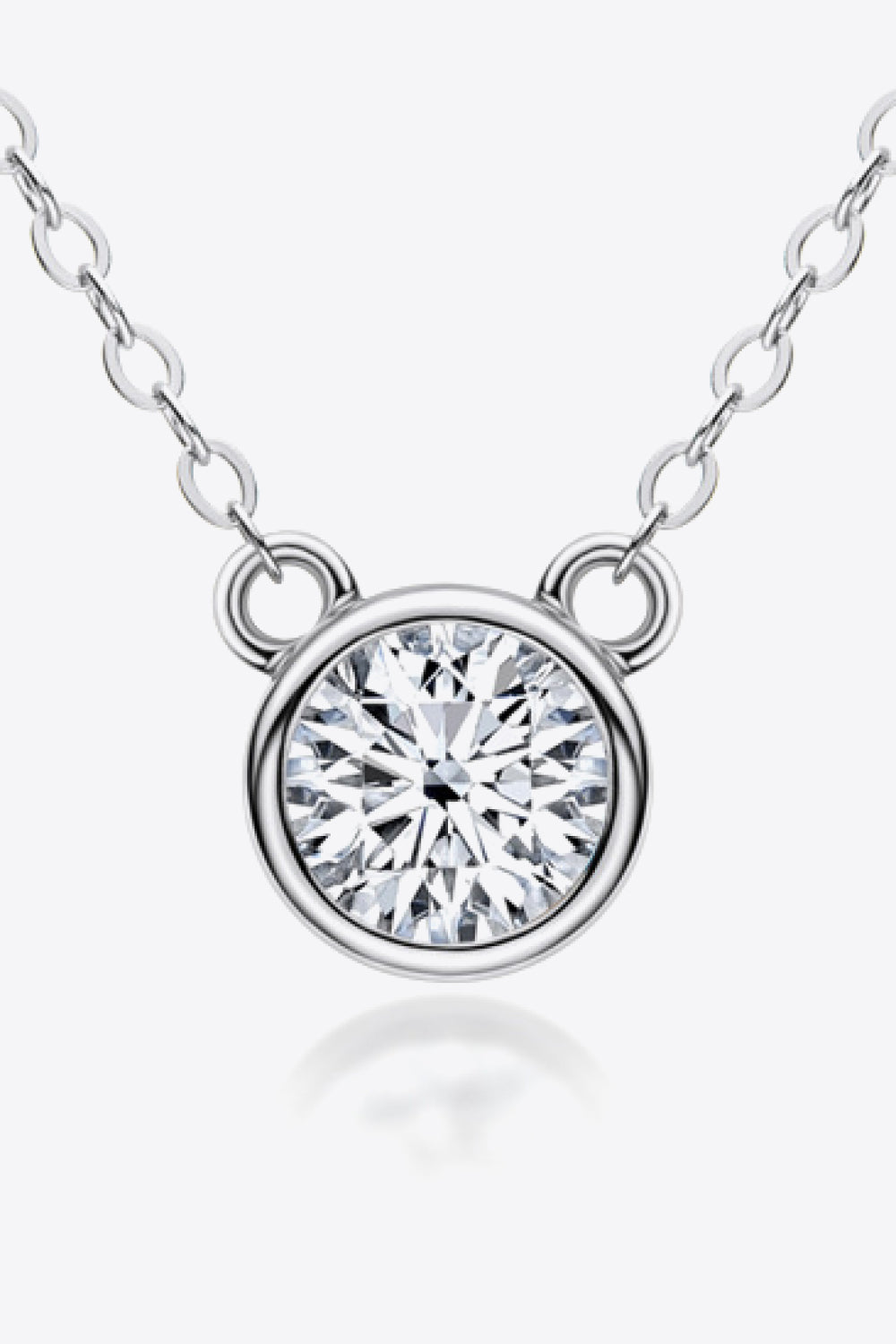 1 Carat Sparkala™ Round Pendant Necklace (Platinum-Plated Fine Silver)